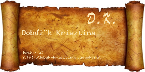 Dobák Krisztina névjegykártya